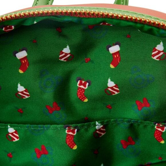 Loungefly Disney Mickey & Minnie Hot Cocoa Mini Backpack Fireplace Bag New - Picture 5 of 5